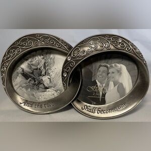Fetco “And The Two Shall Become One” Wedding Double Rings Picture Frame No box